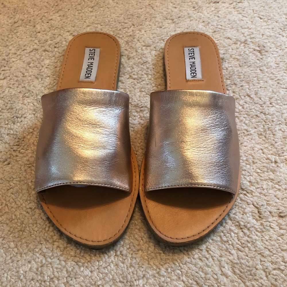 Gold Steve Madden Grace Slide Sandals